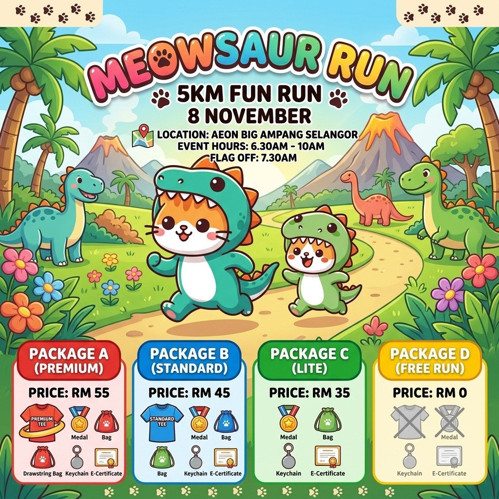 Meowsaur Run event artwork